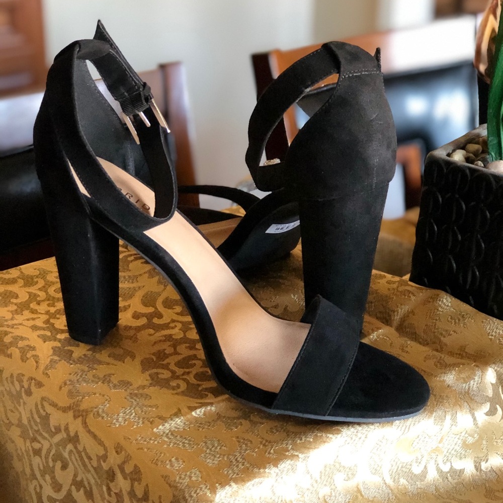 All Black Strap Heels